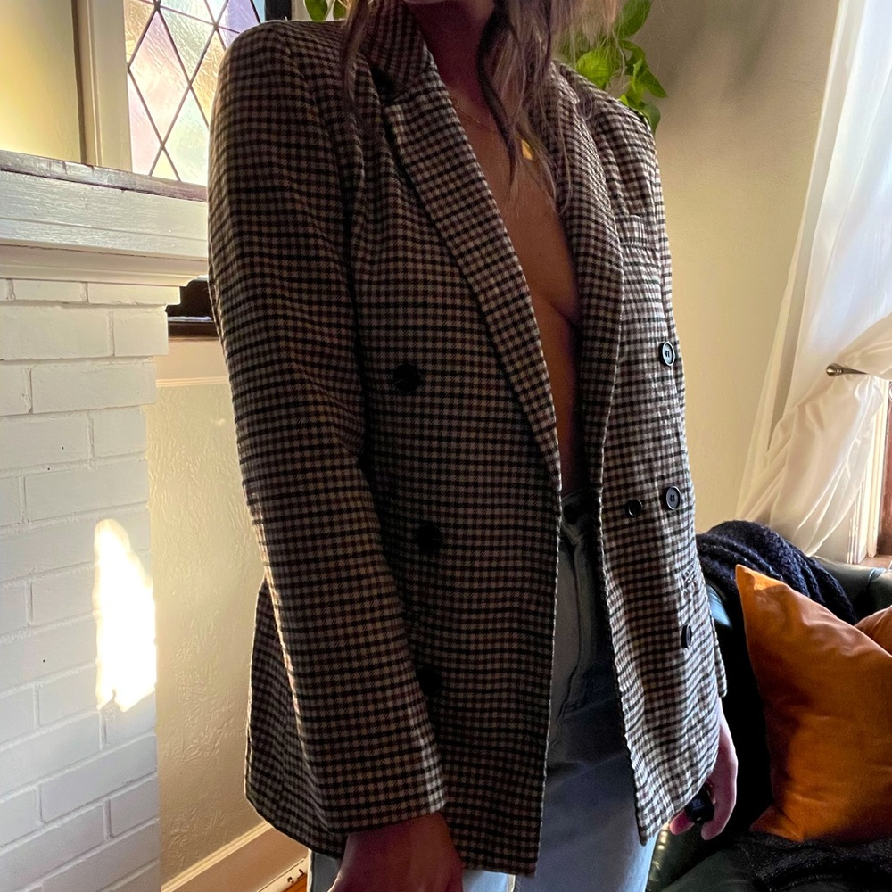 PLAID BLAZER VINTAGE FEEL